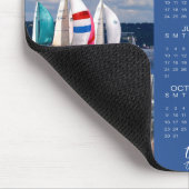 2022 Fotokalender Stijlvol script blauw Muismat (Hoek)