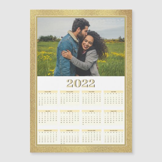 2022 Full Year Magnetic Calendar Custom Photo (Voorkant)