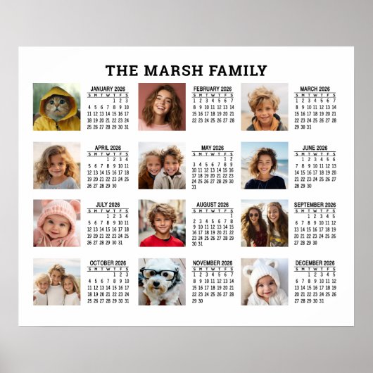 2022 Full Year Uitzicht Calendar met 12 foto's Poster (Voorkant)