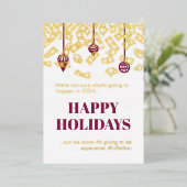 2022 Funny Raining Cash Inflation kerstGold Folie Feestdagenkaart (Staand Voorkant)