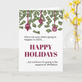 2022 Funny Raining Cash Inflation Kerstmis Kaart (Gele Bloem)