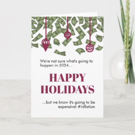 2022 Funny Raining Cash Inflation Kerstmis Kaart
