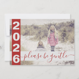 2022 Funny Wees voorzichtig met Rode foto Feestdagenkaart