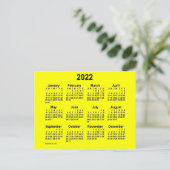 2022 Gele Mini Kalender van Janz Briefkaart (Staand voorkant)