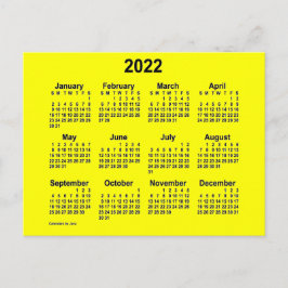 2022 Gele Mini Kalender van Janz Briefkaart