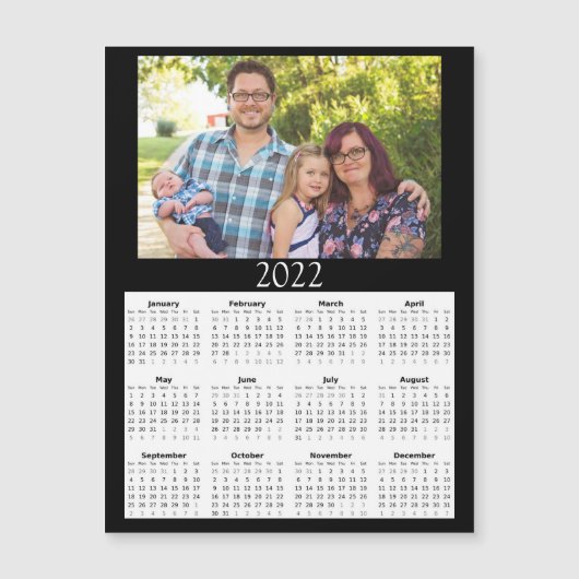 2022 Gepersonaliseerd Photo Calendar Mini Magnet (Voorkant)