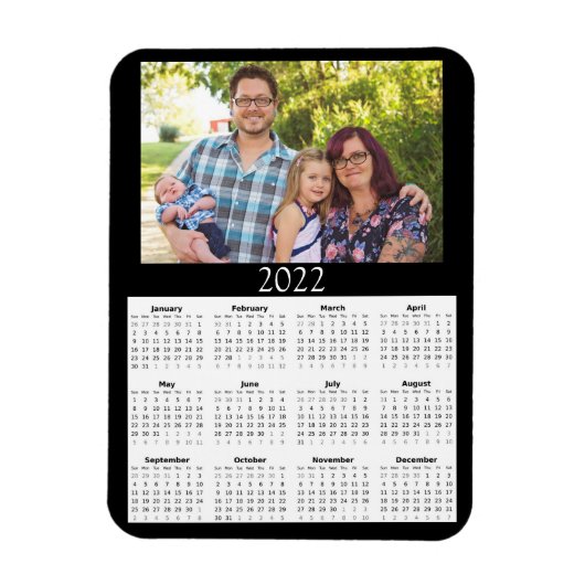 2022 Gepersonaliseerd Photo Calendar Mini Magnet Magneet (Verticaal)