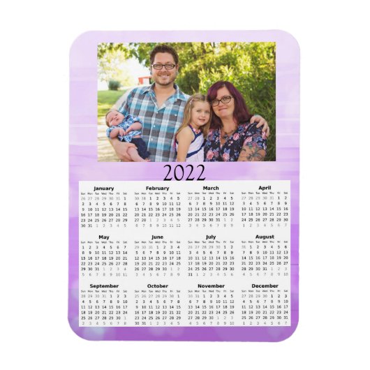 2022 Gepersonaliseerd Photo Calendar Mini Magnet Magneet (Verticaal)