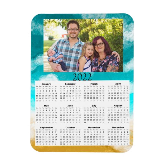 2022 Gepersonaliseerd Photo Calendar Mini Magnet Magneet (Verticaal)