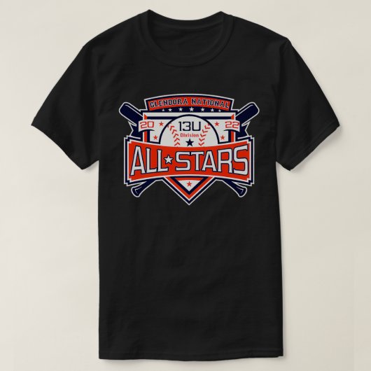 2022 Glendora Intermediate Honkbalsterren Uitrusti T-shirt (Design voorkant)