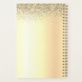 2022 Glitterende Gouden Metalen Monogram Glam Naam Planner (Achterkant)