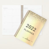 2022 Glitterende Gouden Metalen Monogram Glam Naam Planner (Display)