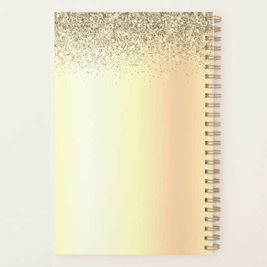 2022 Glitterende Metal Monogram Glam Naam Planner (Achterkant)