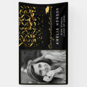 2022 Gold Black Confetti Afstuderen Foto Spandoek (Verticaal)