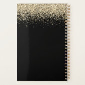 2022 Gold Black Glitter Sparkle Glam Monogram Planner (Achterkant)
