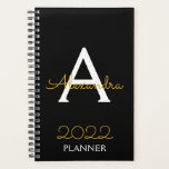 2022 Gold Black Monogram legant Planner<br><div class="desc">2022 Gold Black Monogram naam en Initiaal Spiral Notitieboek Planner. Dit maakt de perfecte liefhebbende 16 verjaardag,  bruiloft,  vrijgezellenfeest,  verjaardagsdag,  baby shower of vrijgezellenfeest voor iemand die van luxe glam en stijl houdt.</div>