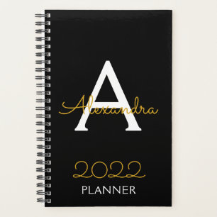 2022 Gold Black Monogram legant Planner