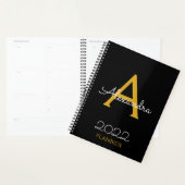2022 Gold Black Monogram legant Planner (Display)
