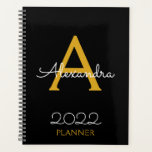 2022 Gold Black Monogram legant Planner<br><div class="desc">2022 Gold Black Monogram naam en Initiaal Spiral Notitieboek Planner. Dit maakt de perfecte liefhebbende 16 verjaardag,  bruiloft,  vrijgezellenfeest,  verjaardagsdag,  baby shower of vrijgezellenfeest voor iemand die van luxe glam en stijl houdt.</div>