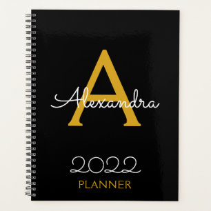 2022 Gold Black Monogram legant Planner