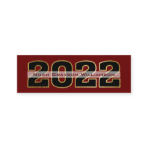 2022 Gold Burgundy Afstuderen Naam invullen