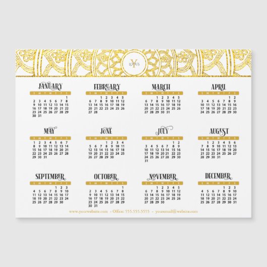 2022 Gold Lotus Monogram Business Agenda (Voorkant)