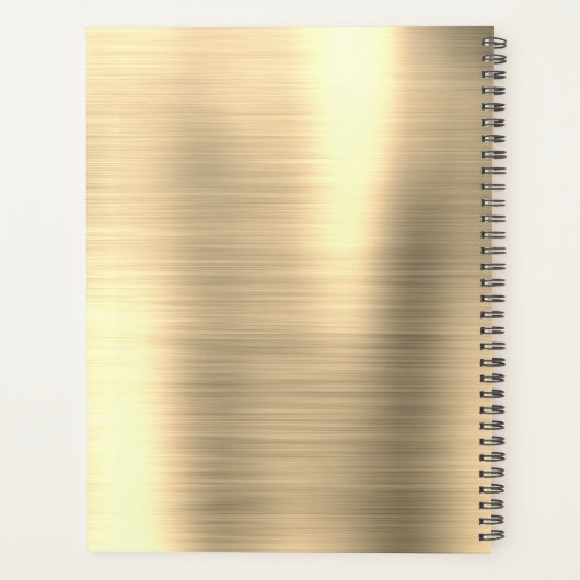 2022 Gold Metallic Monogram Elegant Planner (Achterkant)