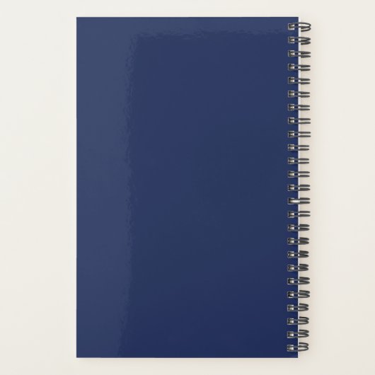 2022 Gold Navy Blue Monogram Elegant Planner (Achterkant)