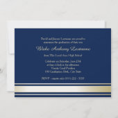 2022 Gold Varsity Stripe Afstuderen Tri Photo Blue Kaart (Achterkant)