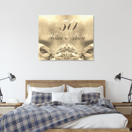 2022 Golden Wedding 50th Jubileum Parents Canva Canvas Afdruk (Insitu (Slaapkamer))