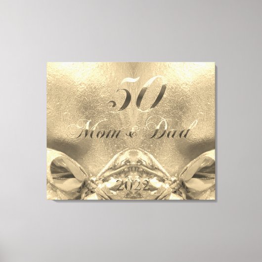 2022 Golden Wedding 50th Jubileum Parents Canva Canvas Afdruk (Voorkant)