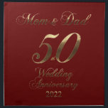 2022 Golden Wedding 50th Jubileum Parents Cloth Katoenen Servet<br><div class="desc">Mam en vader 50 jaar samen in 2022,  nummer 50 Gold Kijk Typografie Golden Wedding Jubileum 50th Wedding Jubileum 50th Jubileum Party Elegant Cloth Napkin,  Unieke Jubileum Gift for Parents</div>