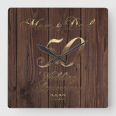 2022 Golden Wedding 50th Jubileum Parents Vierkante Klok (Voorkant)