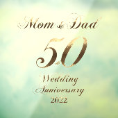 2022 Golden Wedding 50th Jubileum Party Parents Raamsticker (Vel 3)