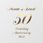 2022 Golden Wedding 50th Jubileum Party Parents Raamsticker (Vel)