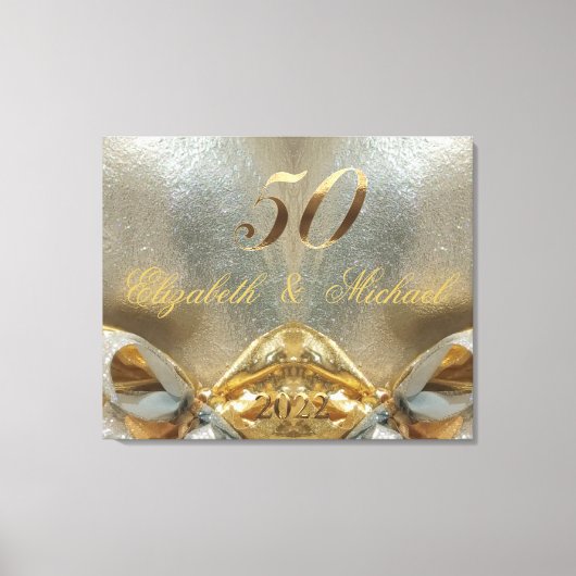 2022 Golden Wedding 50th Wedding Jubileum Canvas Afdruk (Voorkant)
