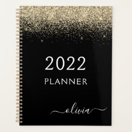 2022 Goud Zwart Glitter Glam Monogram Planner