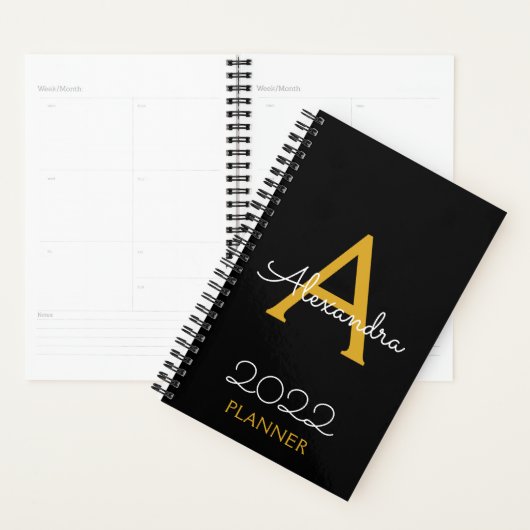 2022 Goud Zwart Monogram Elegant Planner (Display)