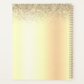 2022 Gouden Glitter Metaal Monogram Glam Naam Planner (Achterkant)