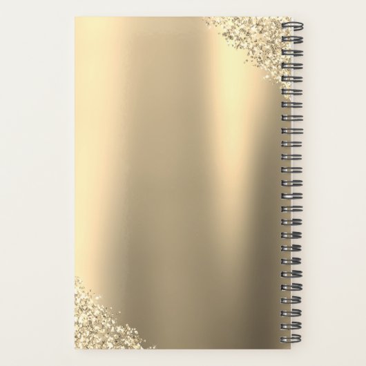 2022 Gouden Glitter Wimpers Monogram Planner (Achterkant)