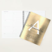 2022 Gouden Metallic Monogram Elegant Planner (Display)