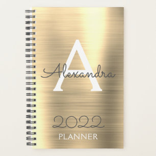 2022 Gouden Metallic Monogram Elegant Planner