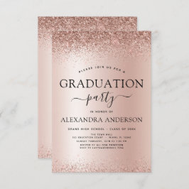2022 Graduation Party Glitter Roos Gold Blush Pink Kaart