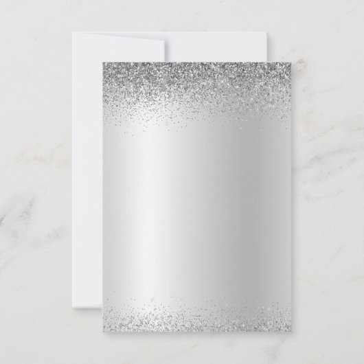 2022 Graduation Party Glitter Silver Black Kaart (Achterkant)