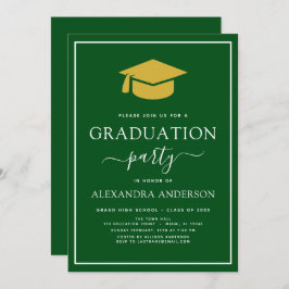 2022 Graduation Party Green Gold Modern Elegant in Kaart