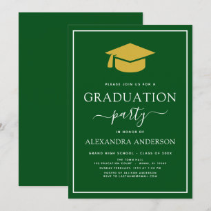 2022 Graduation Party Green Gold Modern Elegant in Kaart