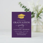 2022 Graduation Party Paars Gold Modern Elegant I Briefkaart (Staand voorkant)