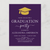 2022 Graduation Party Paars Gold Modern Elegant I Briefkaart (Voorkant)
