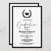 2022 Graduation Party (Wreath en Mortarboard) Kaart (Voorkant / Achterkant)