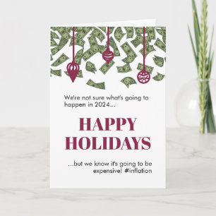 2022 Grappige Regenende Geld Inflatie Kerstmis  Kaart